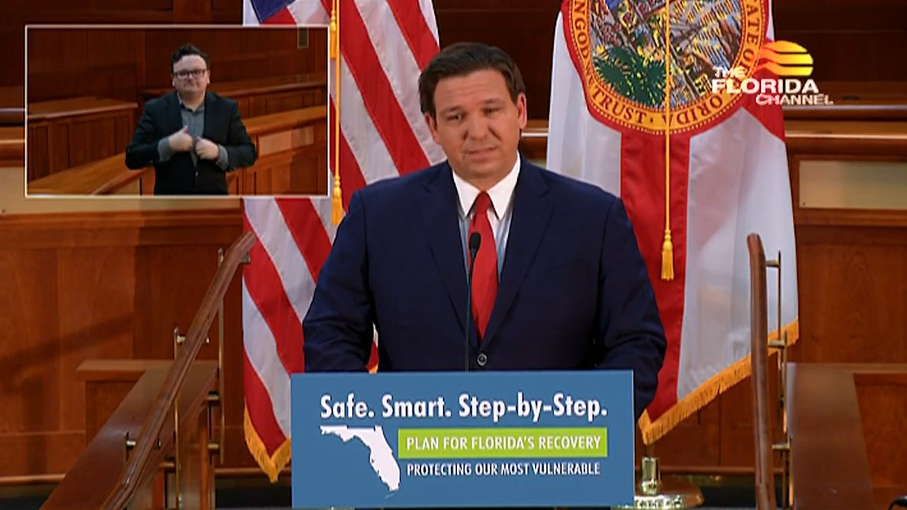 Florida Governor Ron DeSantis reinforced the message that parents will be able to choose between sending their kids back to school or continue their online education at home. BY THE FLORIDA CHANNEL