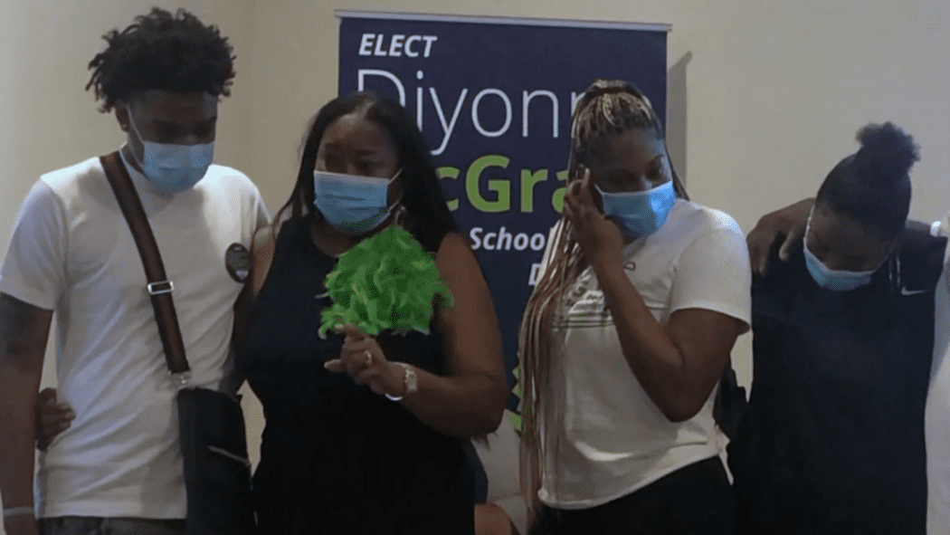 Diyonne McGraw pictured at her election party in 2020. (WGFL)